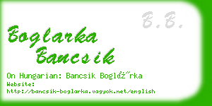 boglarka bancsik business card